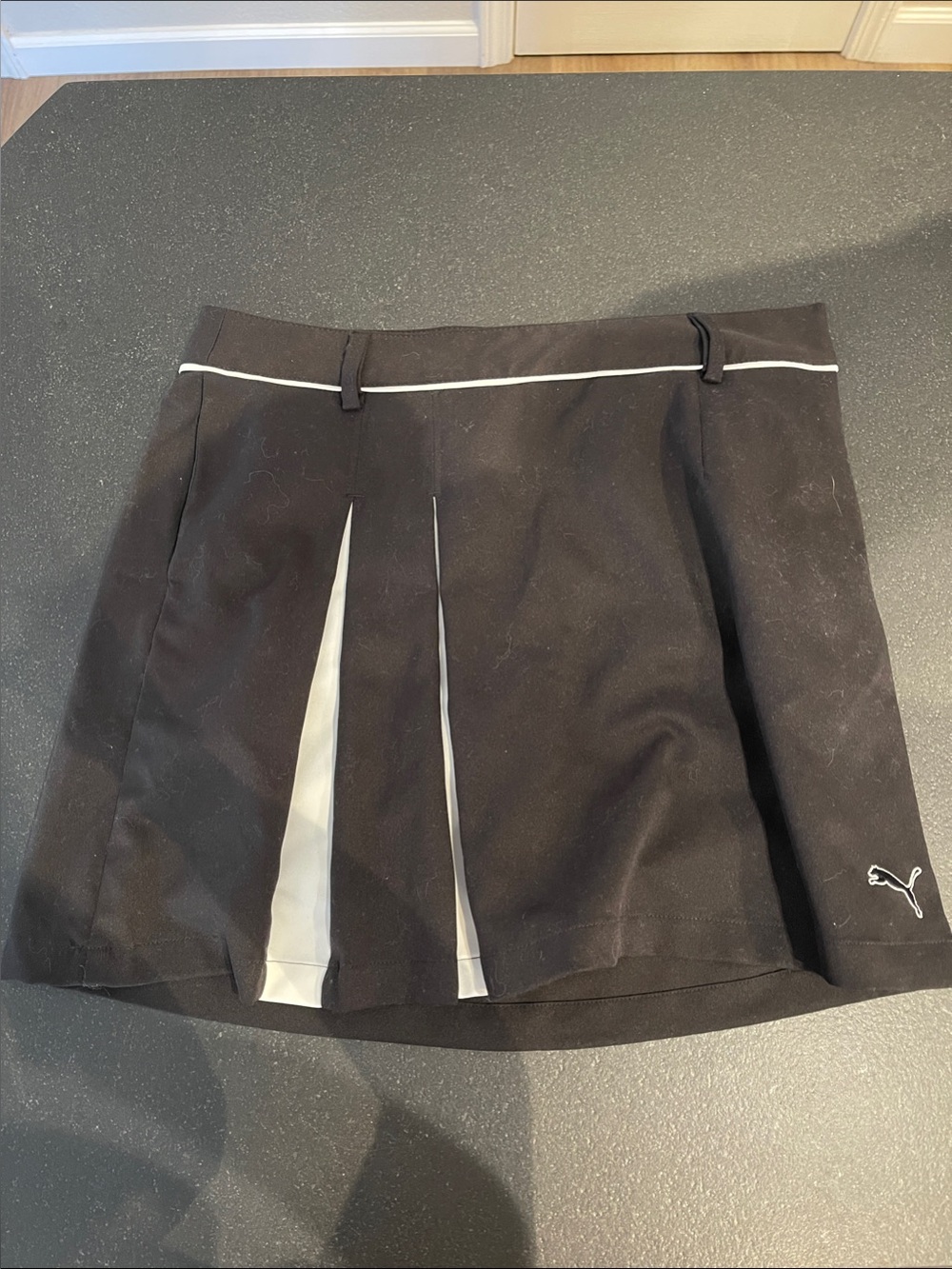 Puma Black Skort with White Trim and Inset Panels